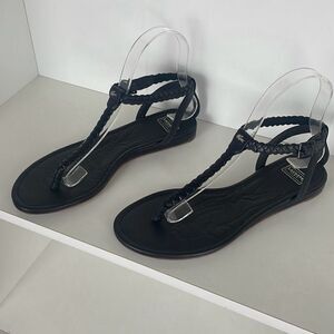 Lacoste Braided Leather Sandals